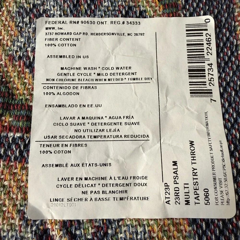 Manual Woodworkers 23rd Psalm Tapestry Throw Blanket 50x60 Christian Sheep